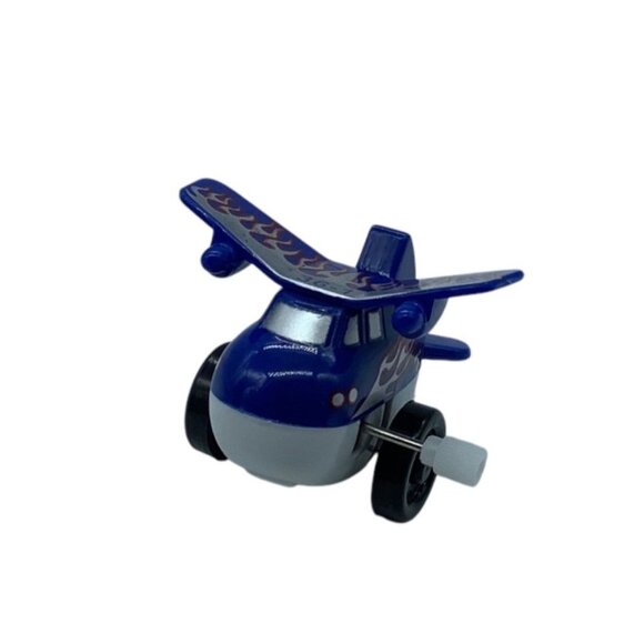 Wind-Up Airplane Back Flipping 2" Toy WORKS Blue Flames 36-1 - Picture 5 of 7